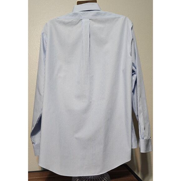 Brooks Brothers Regent Long Sleeve Button-down Dress Shirt Size XL Striped Blue - Picture 5 of 5